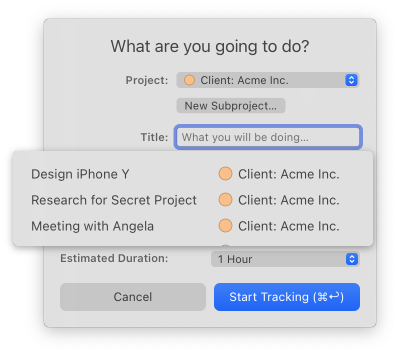 a screenshot of timing desktop time tracker for mac