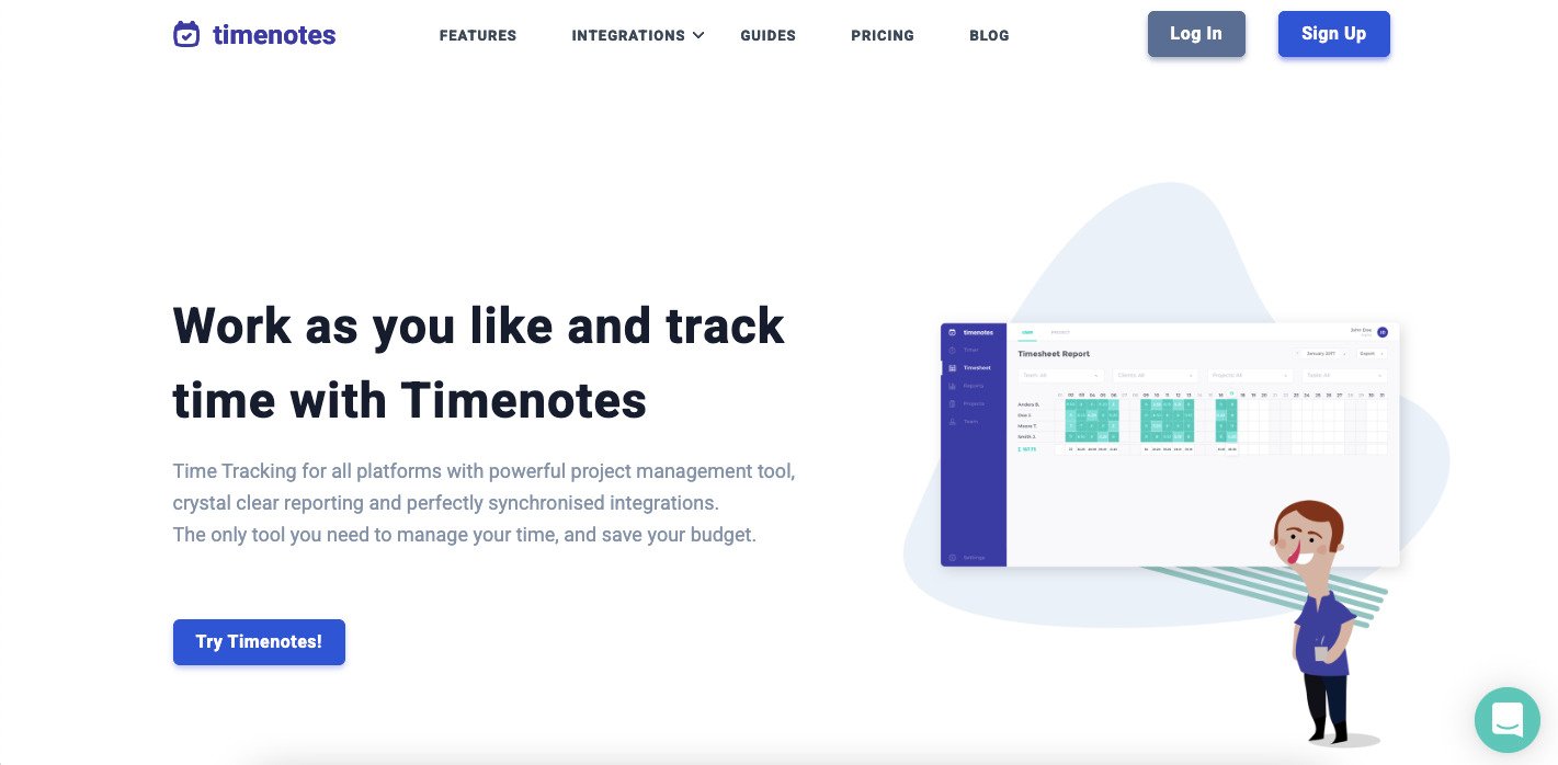 time notes screenshot