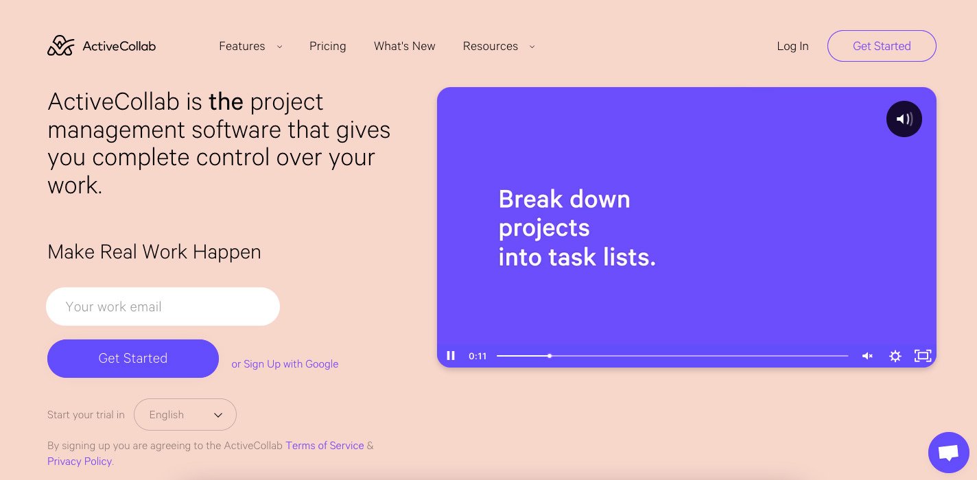 activecollab  project management tools screen