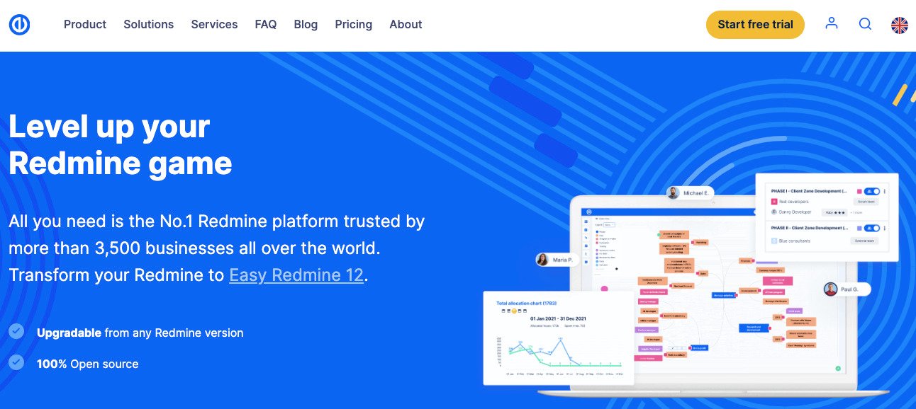 easyredmine project management tools screen