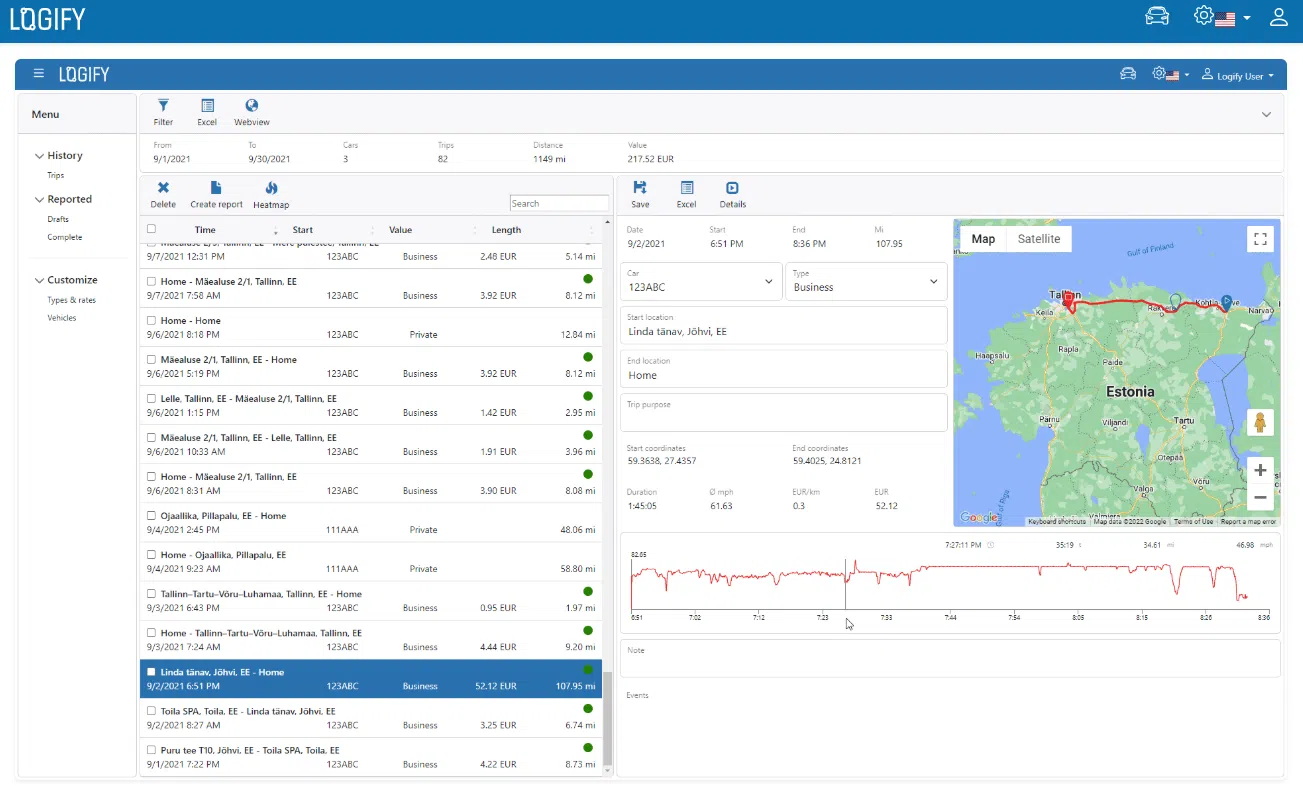 Logify GPS time tracker