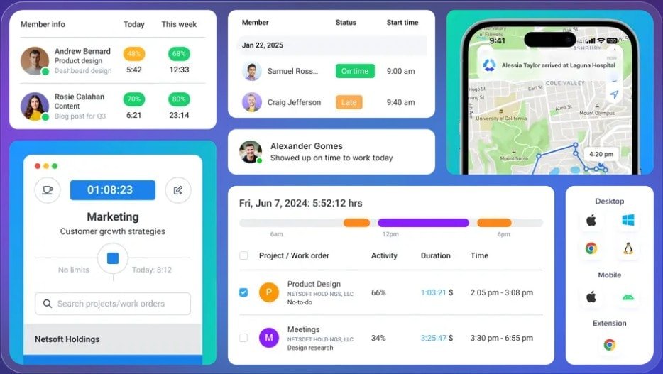 a screenshot of hubstaff features