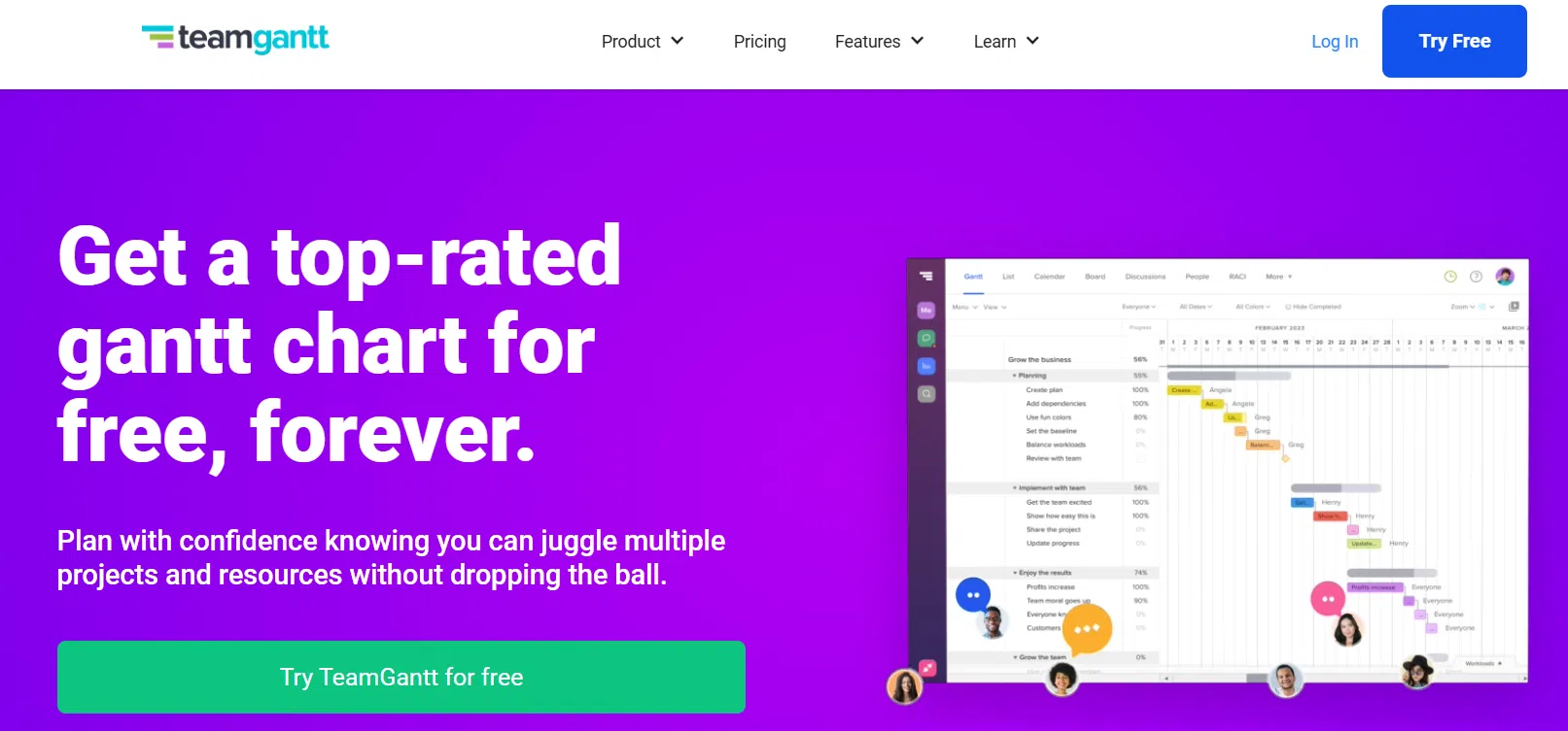 Screenshot of TeamGantt