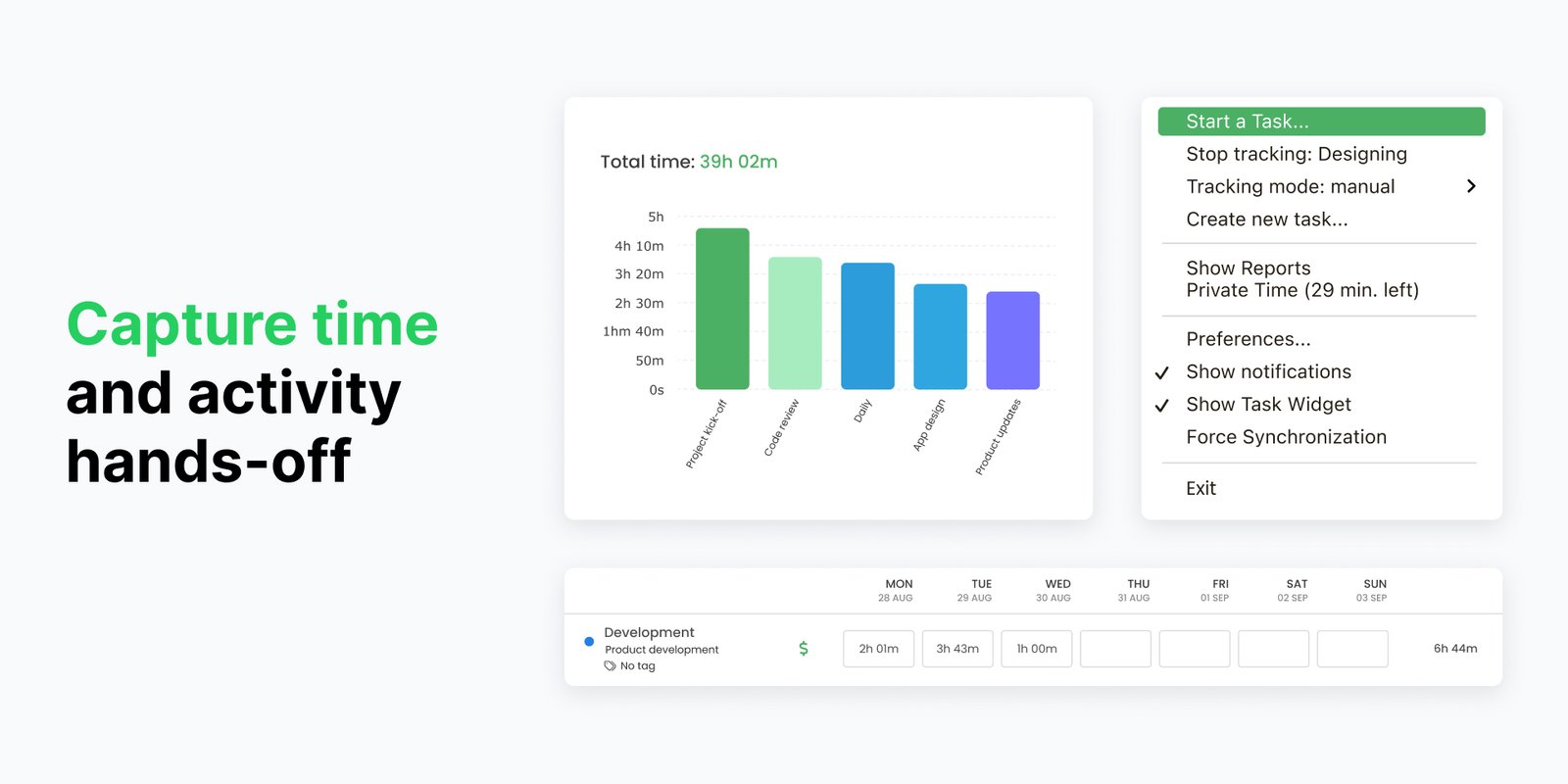 promo image for a hybrid remote work monitoring software timecamp