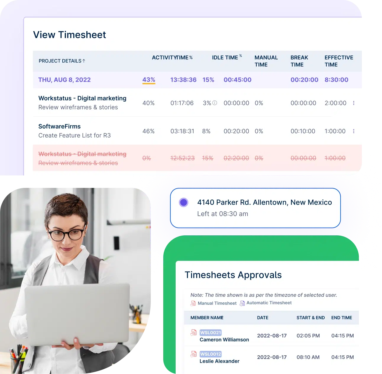a screenshot of workstatus software