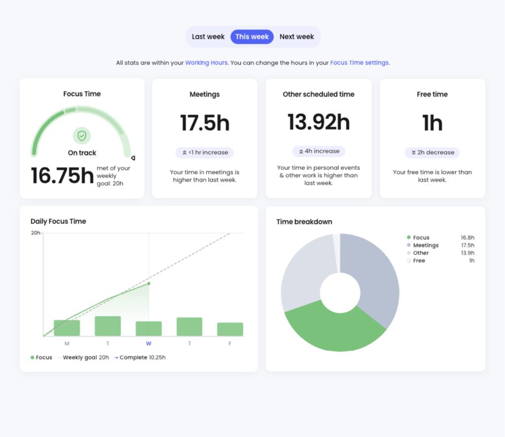 screenshot of reclaim.ai platform