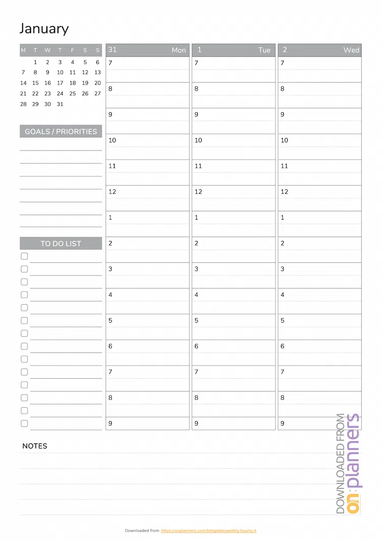 OnPlanners – Printable Weekly Planner Templates